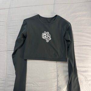 Dark sport Long Sleeve Crop Top